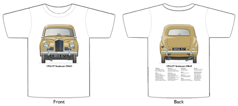 Sunbeam MkIII 1954-57 T-shirt Front & Back